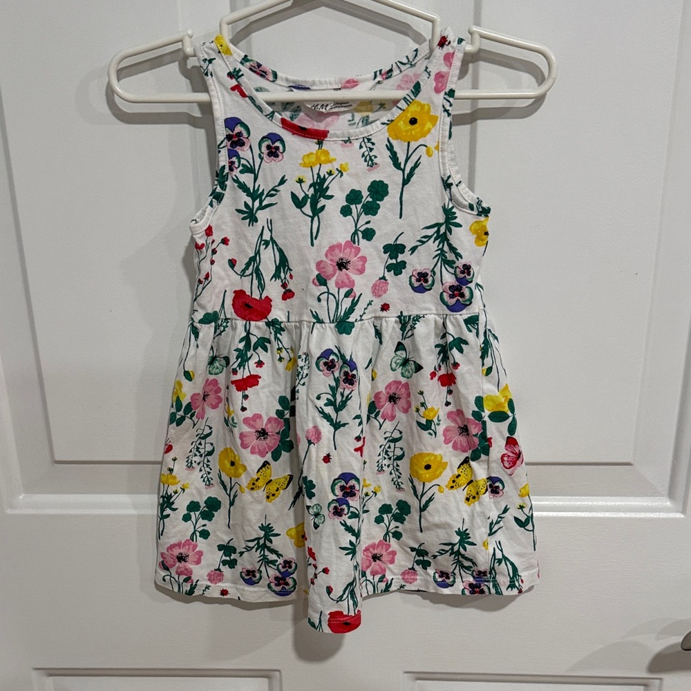 H&M Kids Floral Dress - White with Multicolor